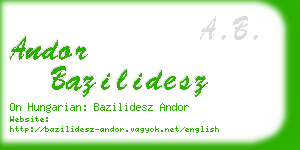 andor bazilidesz business card